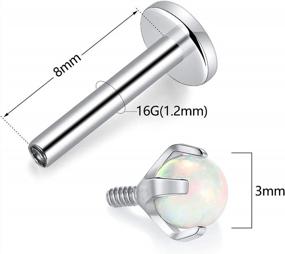 img 3 attached to PEAKLINK Titanium Crystal Labret Studs16G Labret Jewelry Labret Internally Threaded Earring Helix StudsTragus Cartilage Conch Ear Piercing Body Jewelery Lip Monroe Studs 6 8 10Mm