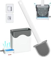 🚽 deep cleaning silicone toilet brush set with removable bottom and flat head holder for bathroom logo