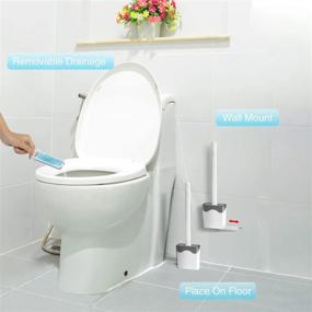 img 3 attached to 🚽 Deep Cleaning Silicone Toilet Brush Set with Removable Bottom and Flat Head Holder for Bathroom