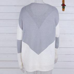 img 2 attached to Stylish And Comfortable Women'S Long Sleeve Knitted Sweaters With Colorful Stitching