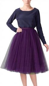 img 4 attached to Sarahbridal Women'S Layered A Line Elastic Waistband Tutu Tulle Prom Party Skirt