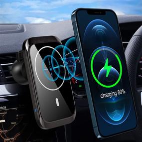 img 4 attached to 🔌 Convenient and Powerful 15W Magnetic Wireless Car Charger for iPhone 12 Series, Auto-Alignment Car Phone Mount with Mag-Safe Compatibility