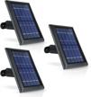 wasserstein solar panel compatible with wyze cam outdoor and wyze cam outdoor v2 - power your surveillance camera continuously with 2w 5v charging (3-pack, black) (wyze cam outdoor not included) logo