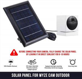 img 3 attached to Солнечная панель Wasserstein, совместимая с Wyze Cam Outdoor и Wyze Cam Outdoor V2 - непрерывно питайте камеру наблюдения с зарядкой 2 Вт 5 В (3 шт. в упаковке, черный) (Wyze Cam Outdoor НЕ входит в комплект)