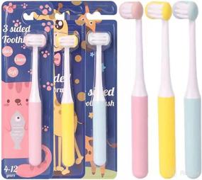 img 4 attached to Toothbrush Surround Toothbrushes Toddlers Brush（3Pcs）