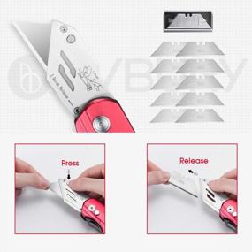 img 2 attached to Utility Knife, BIBURY Multipurpose Carpet Knife, Double Cutter Head,Box Cutter With 10 Replaceable SK5 Stainless Steel Blades, Belt Clip,Quick Change And Safely Lock-Back Design (Red)