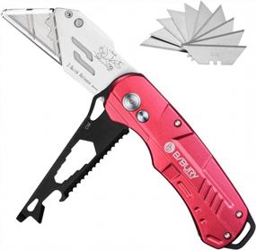 img 4 attached to Utility Knife, BIBURY Multipurpose Carpet Knife, Double Cutter Head,Box Cutter With 10 Replaceable SK5 Stainless Steel Blades, Belt Clip,Quick Change And Safely Lock-Back Design (Red)