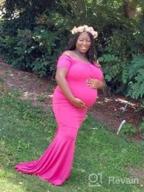 img 1 attached to Elegant Off-Shoulder Maternity Maxi Dress - Perfect For Photo Shoots | Molliya review by Monica Harris