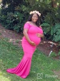 img 5 attached to Elegant Off-Shoulder Maternity Maxi Dress - Perfect For Photo Shoots | Molliya
