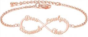 img 1 attached to Customize Your Style With Yopicks Personalized Infinity Anklet Bracelet In 18K Gold Plated Finish