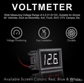 img 1 attached to 🔋 Digital Voltmeter Gauge-Volt Meter for Automotive, Motorcycles, Quad Bikes, RVs, Motorhomes, SUVs, Boats, Trucks, Vans, Golf Carts, Marine, Off-Road and Other Transports - Comando 2pcs DC4.2-31V (White)