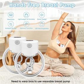 img 1 attached to 🤱 Wearable Breast Pump: Convenient and Portable Hands-Free Electric Breastfeeding Pump with LCD Screen and Massage Mode (2Pack)