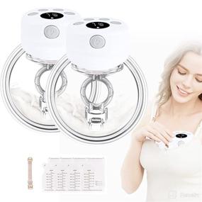 img 4 attached to 🤱 Wearable Breast Pump: Convenient and Portable Hands-Free Electric Breastfeeding Pump with LCD Screen and Massage Mode (2Pack)