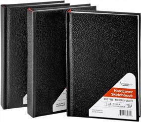 img 4 attached to 📚 3 Pack Hardcover Sketchbooks - 4" x 6" Drawing Books with 110 Sheets - Hardbound Journal, Perfect for Pencils, Graphite, Charcoal, Pen