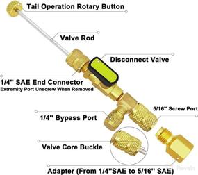 img 1 attached to NQN Valve Core Remover Installer Tool: Dual Size SAE 1/4 & 5/16, 25 PCS Valve Cores, Teflon Seal, 10 PCS Brass Nuts - HVAC R22 R134A R12 R407 R410 R404 R32 R600 A/C Compatible