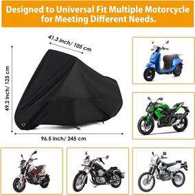 img 3 attached to 🏍️ All-Season Motorbike Cover: Universal Weatherproof & Waterproof with Lock-Holes & Storage Bag XXL - Ideal for Harley Davidson, Honda, Suzuki, Kawasaki, Yamaha