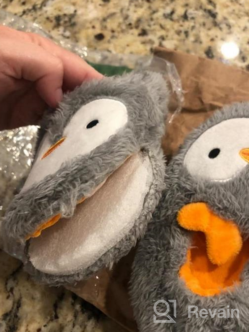 img 1 attached to Estamico Toddler Boy's Cozy Plush Slippers | Cartoon Warm Winter House Shoes review by Harry Ashcraft