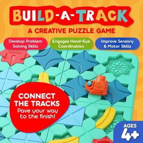 img 2 attached to CoolToys Build-A-Track Головоломки-головоломки для детей в возрасте 4–8 лет — обучающая умная логическая настольная игра для детей, 4 уровня и более 100 заданий на развитие навыков, развлечения для дома и путешествий для мальчиков и девочек STEM-занятия