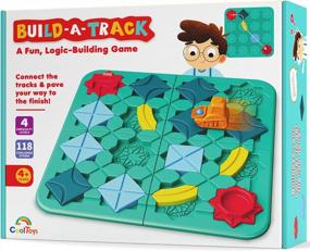 img 4 attached to CoolToys Build-A-Track Головоломки-головоломки для детей в возрасте 4–8 лет — обучающая умная логическая настольная игра для детей, 4 уровня и более 100 заданий на развитие навыков, развлечения для дома и путешествий для мальчиков и девочек STEM-занятия