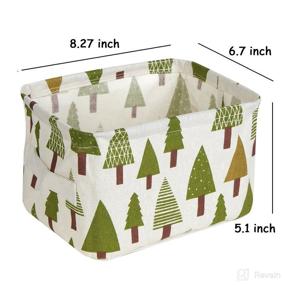 img 1 attached to 🌳 Compact Foldable Storage Basket: Canvas Organizer for Nursery, Toys, Makeup, Books - Collapsible and Convenient (Tree design)