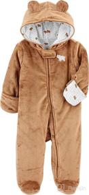 img 1 attached to 👶 Baby Girls' Fleece Footed Jumpsuit Pram - Simple Joys by Carter's