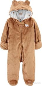 img 2 attached to 👶 Baby Girls' Fleece Footed Jumpsuit Pram - Simple Joys by Carter's