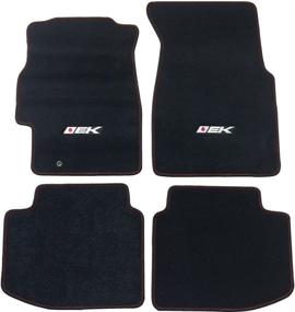 img 4 attached to 🚗 Front and Rear Nylon 4PC Car Floor Carpets Carpet Liner - IKON MOTORSPORTS - Floor Mat Compatible with Honda Civic 1996-2000 (EK Logo) - 1997 1998 1999 Models