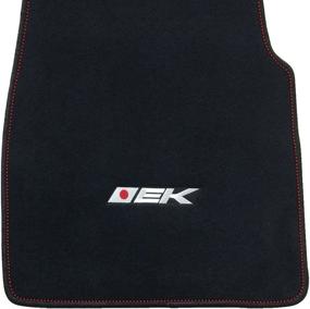 img 3 attached to 🚗 Front and Rear Nylon 4PC Car Floor Carpets Carpet Liner - IKON MOTORSPORTS - Floor Mat Compatible with Honda Civic 1996-2000 (EK Logo) - 1997 1998 1999 Models