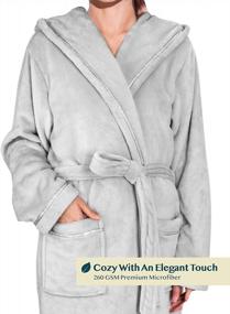 img 2 attached to PAVILIA Plush Robe For Women, Fluffy Soft Bathrobe, Warm Cozy Fleece Robe, Satin Trim