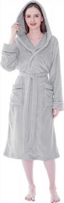 img 4 attached to PAVILIA Plush Robe For Women, Fluffy Soft Bathrobe, Warm Cozy Fleece Robe, Satin Trim
