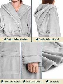 img 1 attached to PAVILIA Plush Robe For Women, Fluffy Soft Bathrobe, Warm Cozy Fleece Robe, Satin Trim