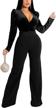velvet v-neck jumpsuit with long sleeves, wide-leg pants, and one piece design for women by fastkoala - perfect romper for any occasion logo
