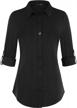 women's plaid button down shirt | djt roll up long sleeve collared shirt logo
