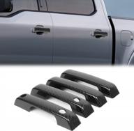 upgrade your ford f150's look with voodonala 2021-2022 4door grab handle covers in carbon fiber black (4pcs) logo