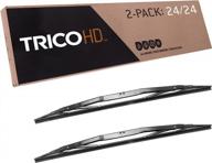 pack of 2 trico hd heavy duty & automotive replacement rv windshield wipers with wide saddle attachment - 24 inch (67-2424-1) logo