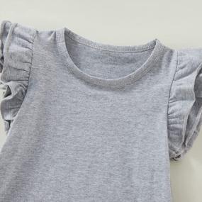 img 1 attached to Infant Toddler Girl Basic Plain Ruffle T-Shirt Blouse - Perfect For Casual Wear!