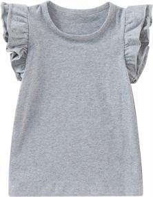 img 4 attached to Infant Toddler Girl Basic Plain Ruffle T-Shirt Blouse - Perfect For Casual Wear!