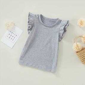 img 2 attached to Infant Toddler Girl Basic Plain Ruffle T-Shirt Blouse - Perfect For Casual Wear!