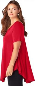 img 1 attached to Plus Size V-Neck Tunic Shirt - Stylish & Ultra Femme Look From Roamans!