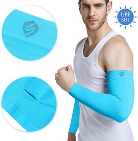 img 3 attached to Men & Women UV Protection Cooling Arm Warmer Sunblock Sleeves By SHINYMOD