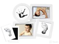 🎨 pearhead baby collage keepsake babyprint frame - gender-neutral nursery decor for new moms & expecting parents. includes clean-touch ink pad, white logo