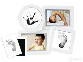 img 4 attached to 🎨 Pearhead Baby Collage Keepsake Babyprint Frame - Gender-Neutral Nursery Decor for New Moms & Expecting Parents. Includes Clean-Touch Ink Pad, White