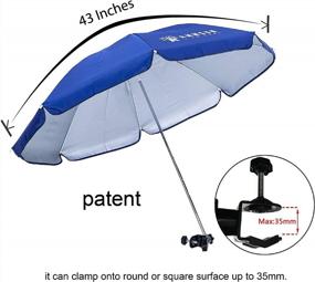 img 2 attached to AMMSUN Pack Of 2 Portable Chair Umbrellas With Clamp - 43 Inches, UPF 50+, Ideal For Wagon, Beach Chair, Stroller, Sport Chair, And Wheelchair - Blue Color