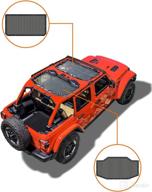 🌞 savadicar sunshade top, mesh sun shade cover, uv bikini screen blocker for jeep wrangler jl jlu 4 door (2018-2022), front and rear 2 piece, black логотип