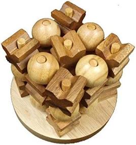 img 3 attached to Add A Fun Twist To Classic Tic-Tac-Toe With 3D Wooden Game On Round Rubber Wood Base