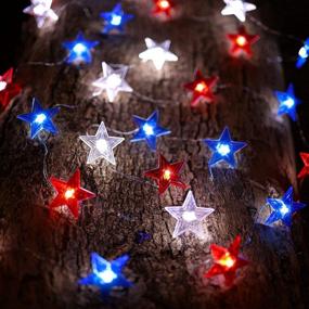 img 4 attached to JASHIKA 4Th Of July Memorial Day American Flag Stars Decoration String Lights 10Feet 30 LEDs USB Or Battery Operated With Multi-Function Remote For USA Independence Day Uncle Sam Party Accessories