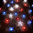 jashika 4th of july memorial day american flag stars decoration string lights 10feet 30 leds usb or battery operated with multi-function remote for usa independence day uncle sam party accessories logo