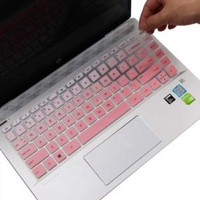 img 4 attached to Защитите и персонализируйте свой 14-дюймовый ноутбук HP Pavilion с помощью крышки клавиатуры цвета Ombre Pink, совместимой с сериями CF, DK, DQ, FQ