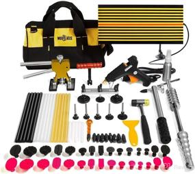 img 4 attached to Mookis 77PCS Paintless Dent Repair Kit - Golden Dent Lifter, Slider Hammer, Bridge Dent Puller & More - Effective Dent Remover for All Car Body Types