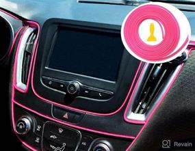 img 4 attached to 💡 Enhance your Car Interior with Mr. Brighton 23Ft LED Pink Decorative Molding Door Strip